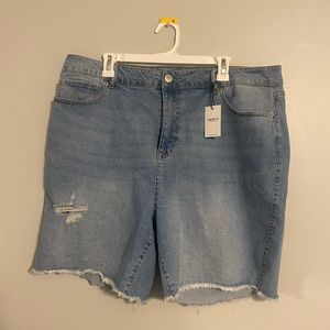 Bermuda Length Women’s Distressed Shorts